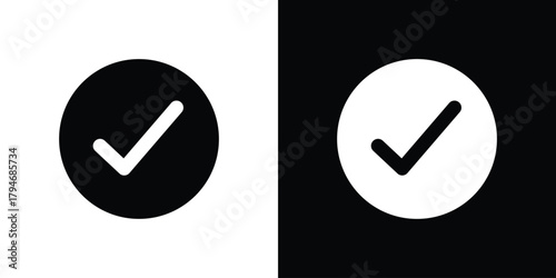Check mark icon, outline vector sign, linear and solid style. vector symbol on white background