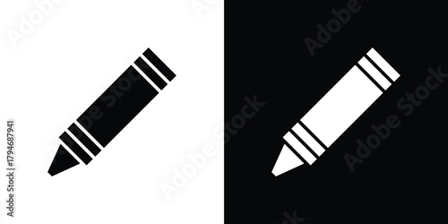 Crayon icon, outline vector sign, linear and solid style. vector symbol on white background