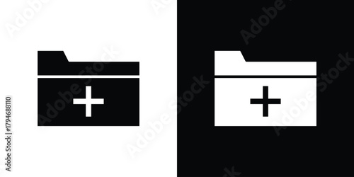 Create folder icon, outline vector sign, linear and solid style. vector symbol on white background