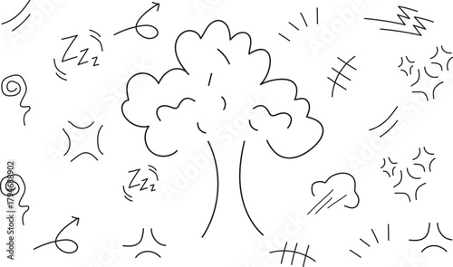 hand drawn vector illustration on white background