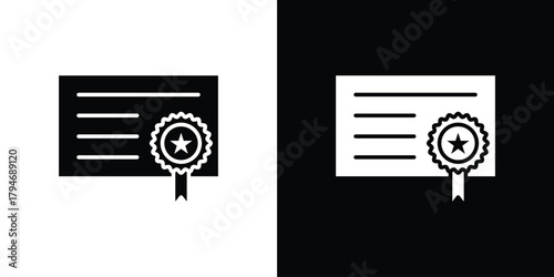 Diploma icon, outline vector sign, linear and solid style. vector symbol on white background