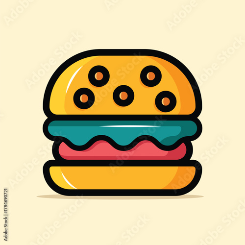 Delicious and tasty hamburger