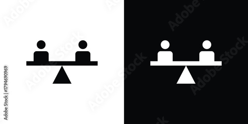 Equality icon, outline vector sign, linear and solid style. vector symbol on white background