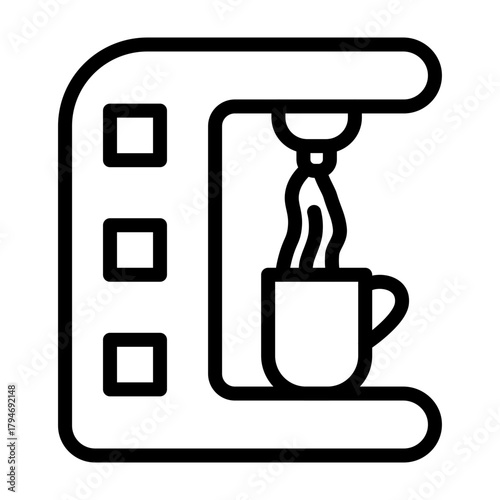 Coffee Maker Vector Line Icon Design