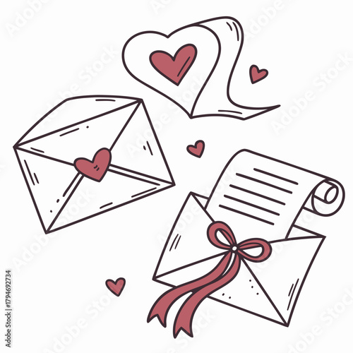 Love Letters and Envelopes heart vector