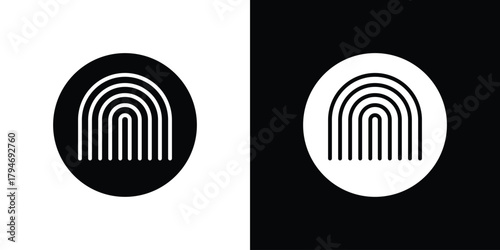 Fingerprint icon, outline vector sign, linear and solid style. vector symbol on white background