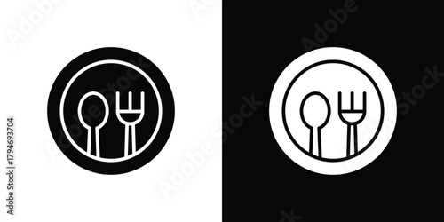 Food icon, outline vector sign, linear and solid style. vector symbol on white background