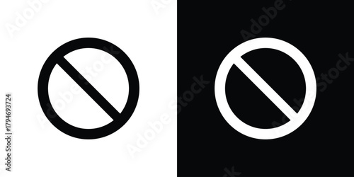 Forbidden icon, outline vector sign, linear and solid style. vector symbol on white background