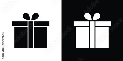 Gift icon, outline vector sign, linear and solid style. vector symbol on white background