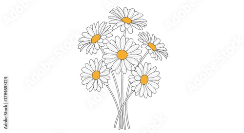 A delicate bouquet of wildflowers in a simple vase on a white background.