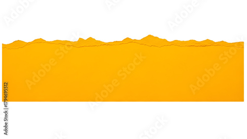 Torn Yellow Paper Edge – Realistic Jagged Texture Isolated on Transparent Background 