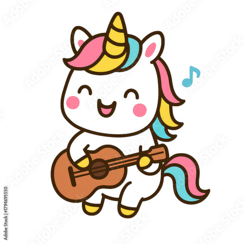 Adorable watercolor unicorn illustrations painted in soft pastel tones. Cute magical unicorns with gentle textures on a clean white background—perfect for nursery art, stickers, clipart sets.