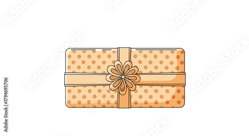 A festive gift box adorned with a delicate ribbon and bow is presented on a white background.