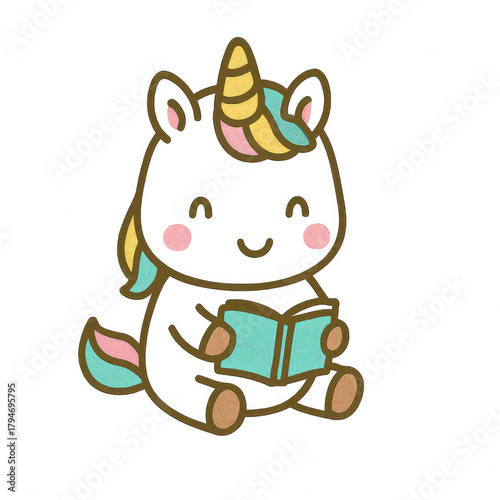 Adorable watercolor unicorn illustrations painted in soft pastel tones. Cute magical unicorns with gentle textures on a clean white background—perfect for nursery art, stickers, clipart sets.