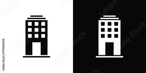 hotel icon, outline vector sign, linear and solid style. vector symbol on white background