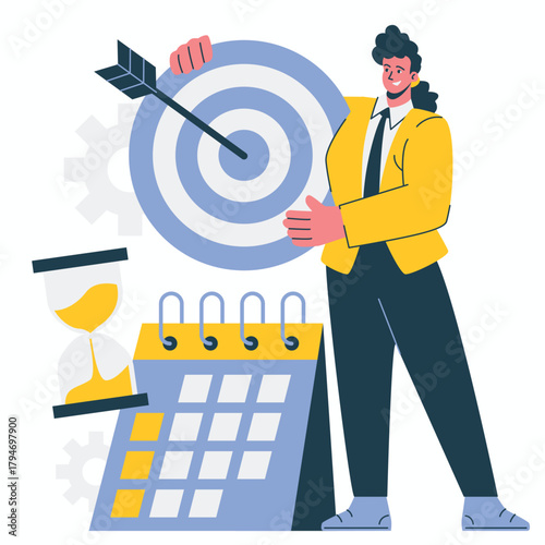 Task Management focusing on important deadlines and task completion to achieve better performance illustration