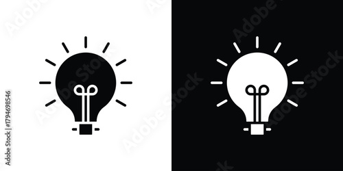Lightbulb icon, outline vector sign, linear and solid style. vector symbol on white background