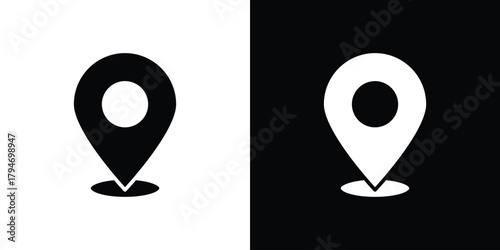 Location pin icon, outline vector sign, linear and solid style. vector symbol on white background