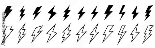 Free Download grass silhouette isolated on white, Lightning bolt icon. Flash symbol, thunderbolt, blitz lightnings strike sign. Electric energy black silhouettes, power concept. Vector isolated dynamic sports logo  - GFXLoad