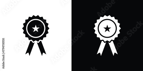 Medal icon, outline vector sign, linear and solid style. vector symbol on white background