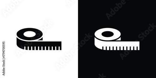 Meter tape icon, outline vector sign, linear and solid style. vector symbol on white background