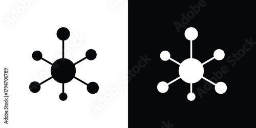 Molecule icon, outline vector sign, linear and solid style. vector symbol on white background