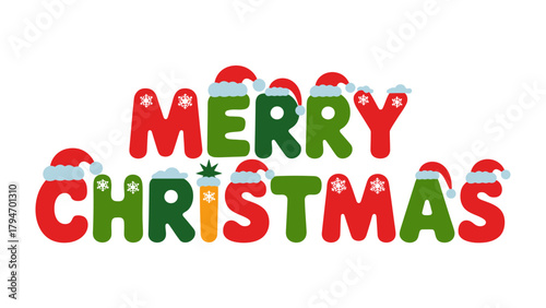 Merry Christmas greeting: A vibrant greeting perfect for festive celebrations, spreading holiday cheer and the warmth of the season. 