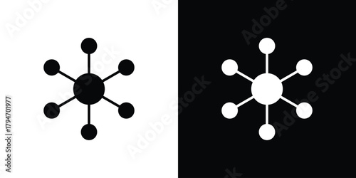 Network icon, outline vector sign, linear and solid style. vector symbol on white background
