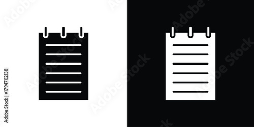 Notepad icon, outline vector sign, linear and solid style. vector symbol on white background
