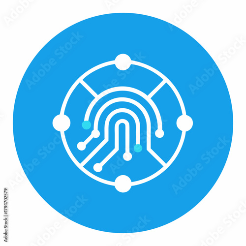 Biometric Data Fingerprint Scan Security Tech Vector