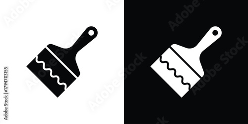 Paint brush icon, outline vector sign, linear and solid style. vector symbol on white background