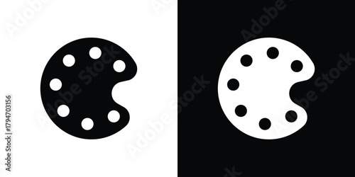 Paint icon, outline vector sign, linear and solid style. vector symbol on white background