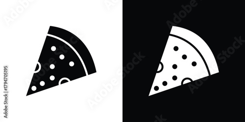 Pizza icon, outline vector sign, linear and solid style. vector symbol on white background