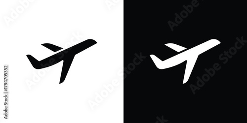 Plane icon, outline vector sign, linear and solid style. vector symbol on white background