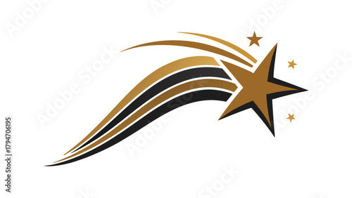 Elegant Gold Shooting Star Vector Illustration