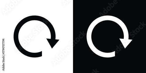Reset icon, outline vector sign, linear and solid style. vector symbol on white background