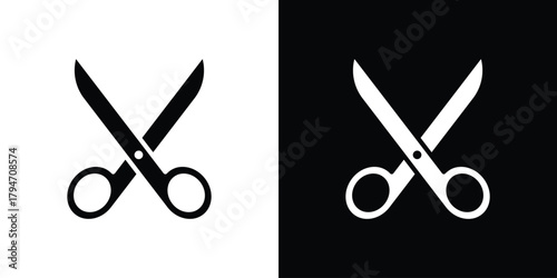 Scissor icon, outline vector sign, linear and solid style. vector symbol on white background