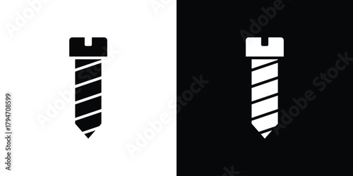 Screw icon, outline vector sign, linear and solid style. vector symbol on white background
