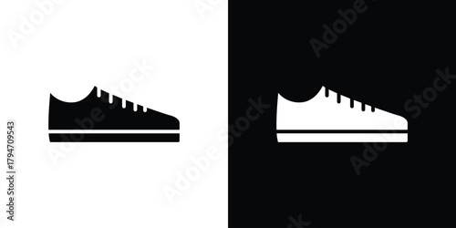 Sneaker icon, outline vector sign, linear and solid style. vector symbol on white background