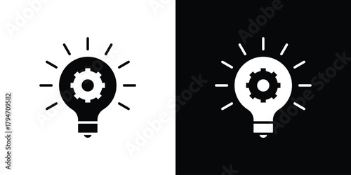 Solution icon, outline vector sign, linear and solid style. vector symbol on white background