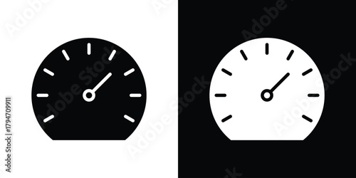 Speedometer icon, outline vector sign, linear and solid style. vector symbol on white background