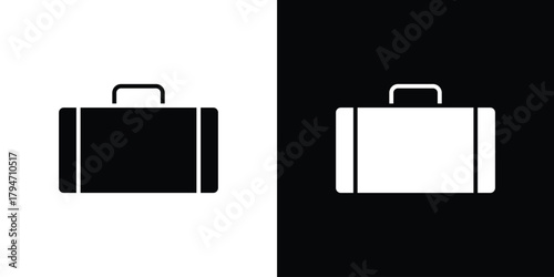 Suitcase icon, outline vector sign, linear and solid style. vector symbol on white background