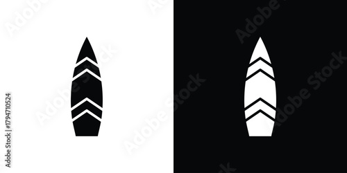 Surf board icon, outline vector sign, linear and solid style. vector symbol on white background