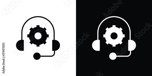 Technical support icon, outline vector sign, linear and solid style. vector symbol on white background