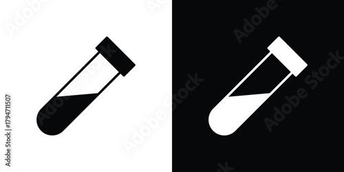 Test tube icon, outline vector sign, linear and solid style. vector symbol on white background