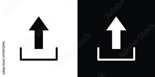 Upload icon, outline vector sign, linear and solid style. vector symbol on white background