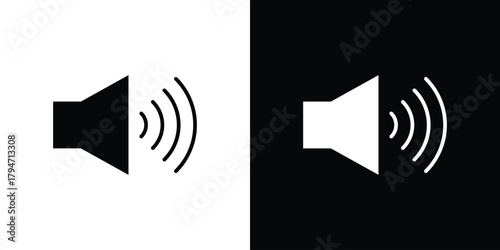 Volume icon, outline vector sign, linear and solid style. vector symbol on white background