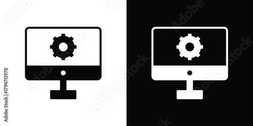 Web development icon, outline vector sign, linear and solid style. vector symbol on white background