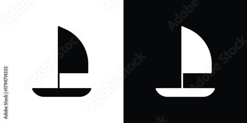 Windsurf icon, outline vector sign, linear and solid style. vector symbol on white background