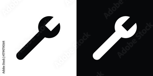 Wrench icon, outline vector sign, linear and solid style. vector symbol on white background